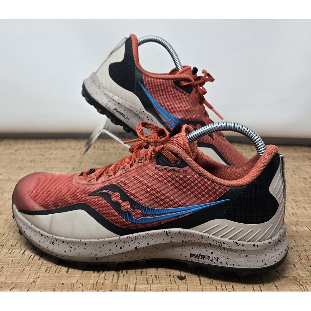 Saucony Peregrine 12 Shoes Mens 7.5 Trail Running Clay Loam Orange Sneakers - Picture 5 of 11